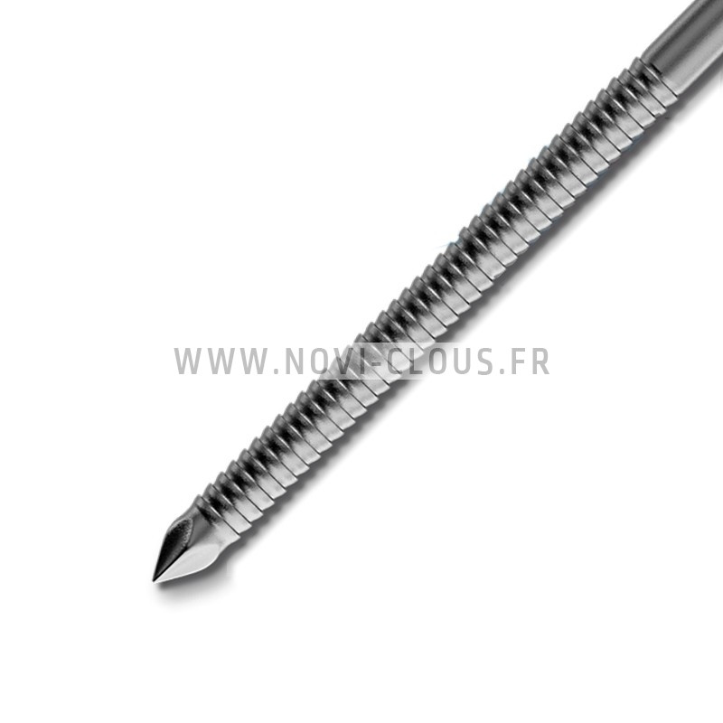 Pointes rouleau 16° BARDAGE 2,6x55 Annelées Inox A2 Tête Bombée liaison PVC