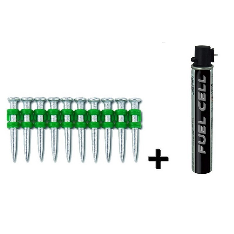 Pack de 800 pointes Béton 20mm + 1 cartouche de GAZ