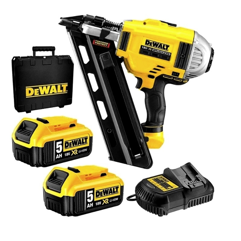 DEWALT CLOUEUR CHARPENTE DCN692P2 + 22 000  clous 70 mm annelés galva 12 µ