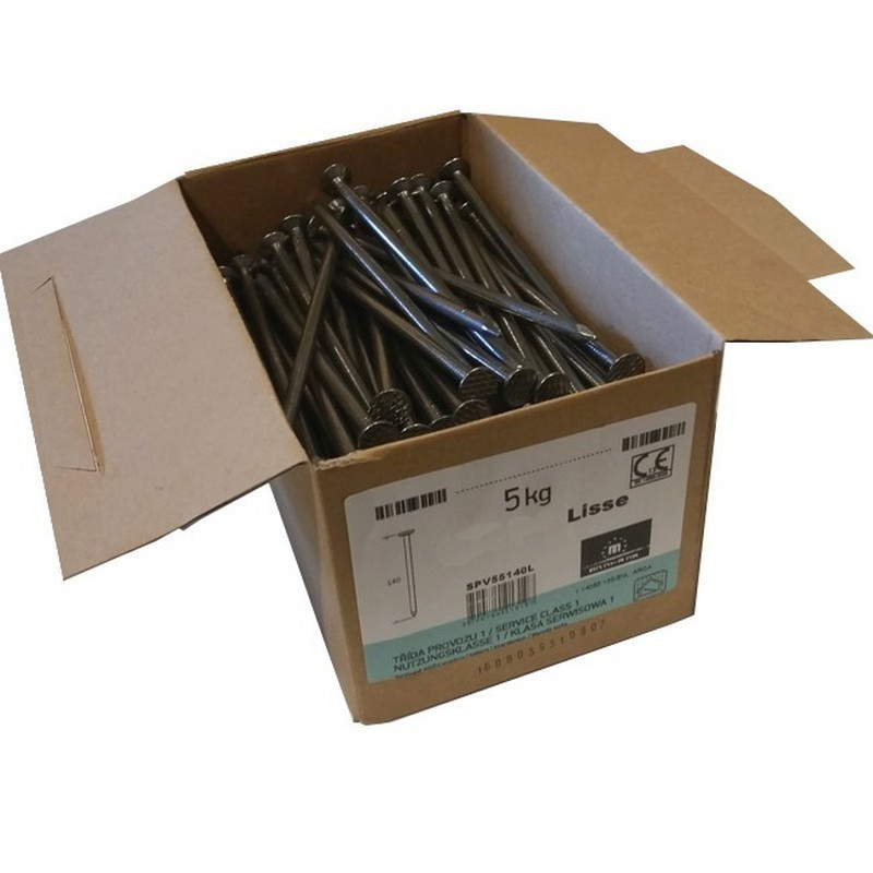 Pointes tête plate Lisse galva HDG 5.5X140 5KG