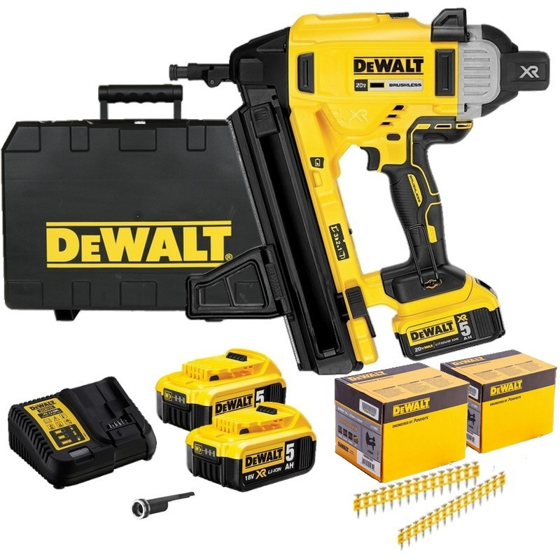 LOT DEWALT DCN890P2 CLOUEUR Béton sur batterie 18V 5.0Ah  avec 3 015 pointes