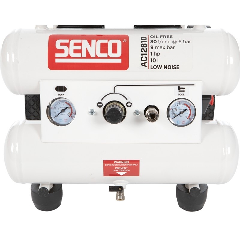 COMPRESSEUR 10 LITRES SENCO AC12810 SANS HUILE + 1 ENROULEUR 20 METRES