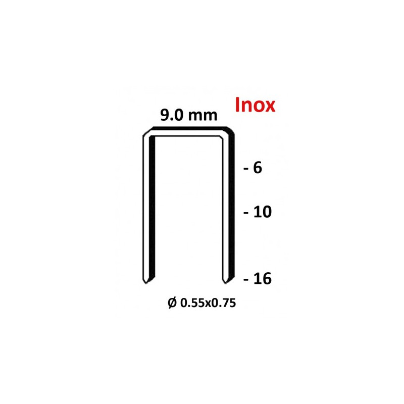 Agrafes 71/3G - 16mm inox A2