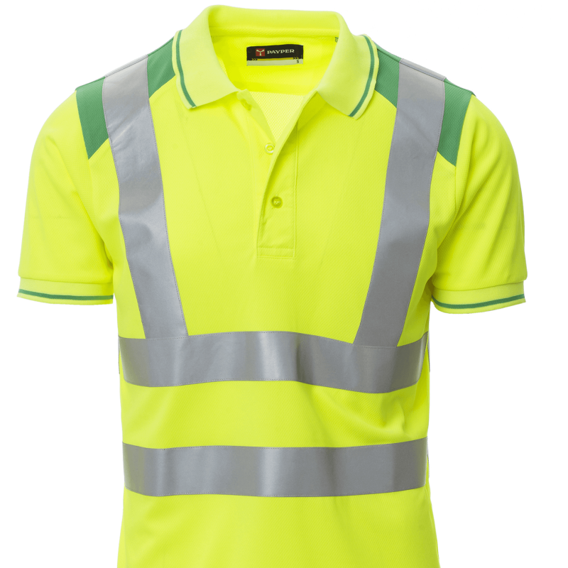 Polo manches courtes haute visibilité | Vert ou Bleu Marine